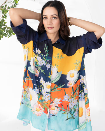 YELLOW SIDE PANEL FIORE SHIRT