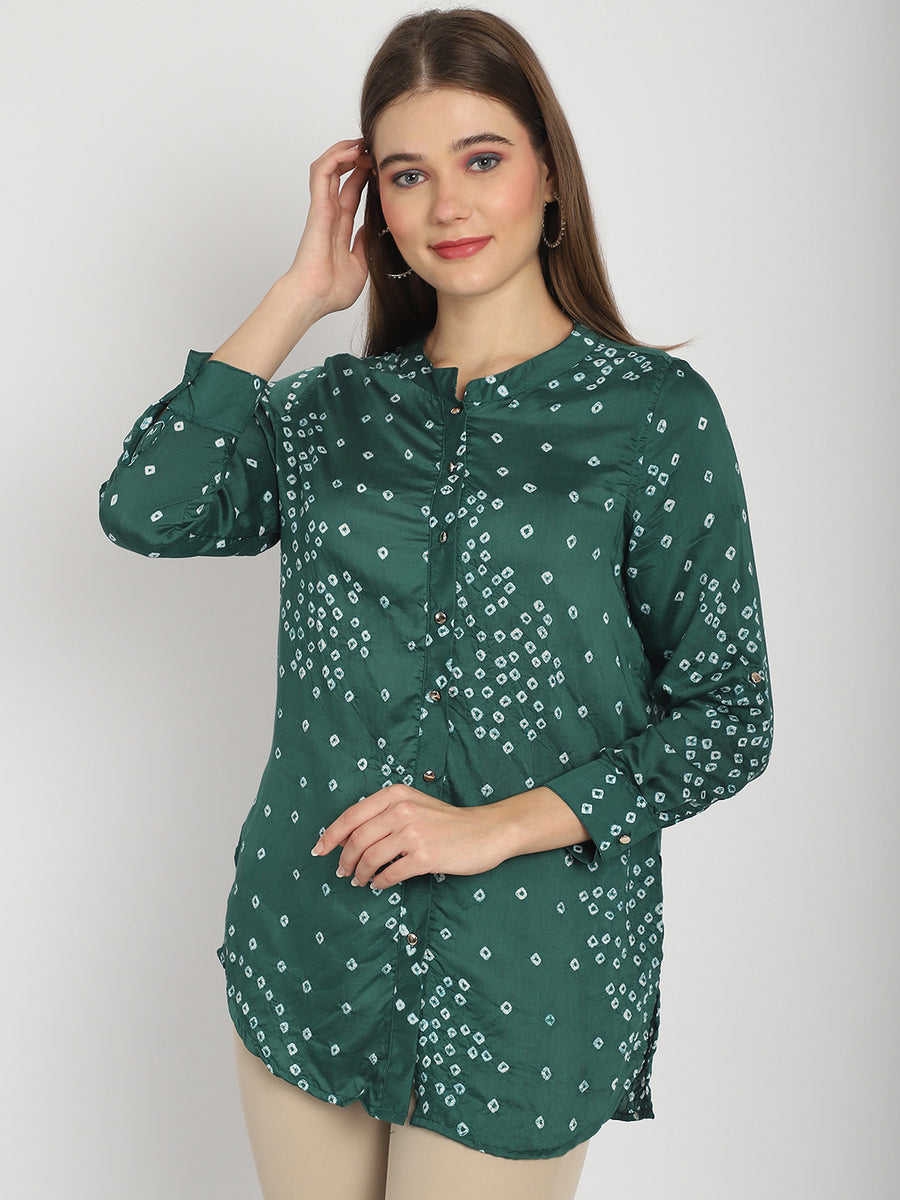 Emerald Cove Design Button-Down Shirt
