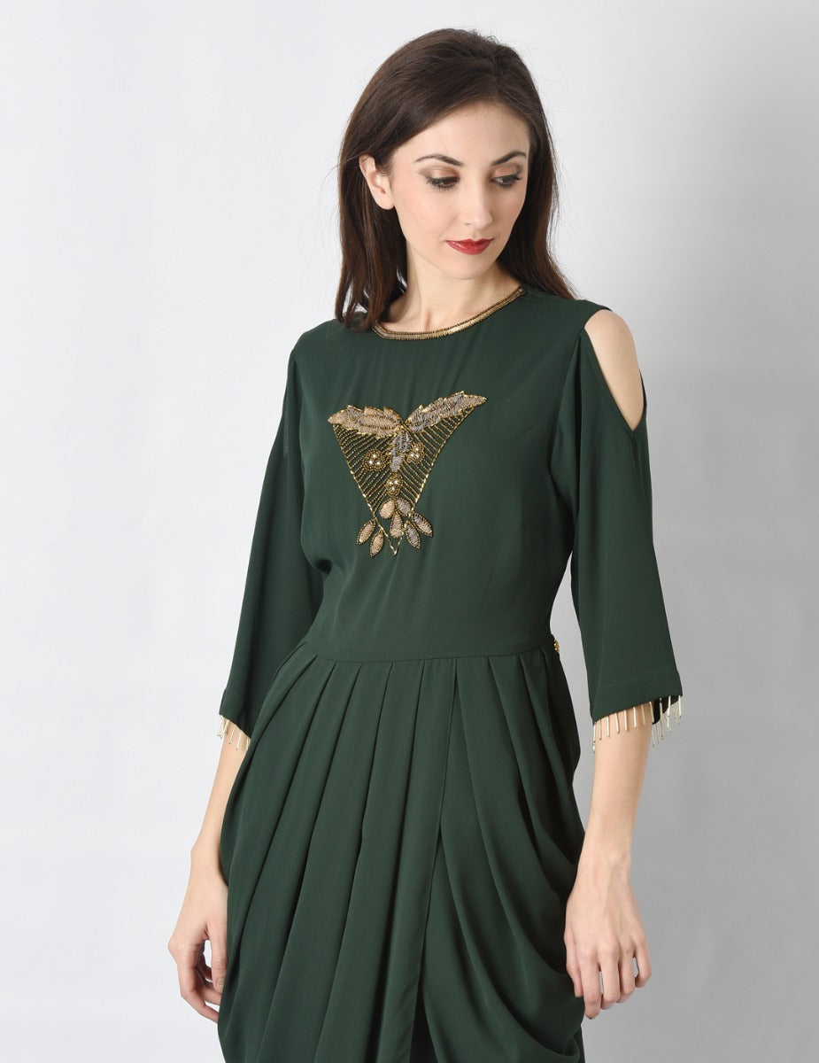 green dhoti dress Jade Green Dhoti Kurti Dress XS