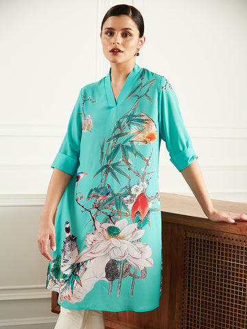 GREEN NESTLE VALE TUNIC