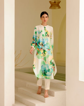 MINT WIND GATHERED TUNIC