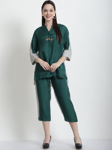 EMERALD GREEN / GREY RESORT CO-ORD SET