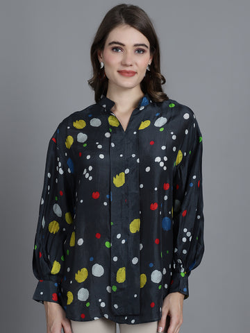 GREY SPOTTED KUBER SHIRT