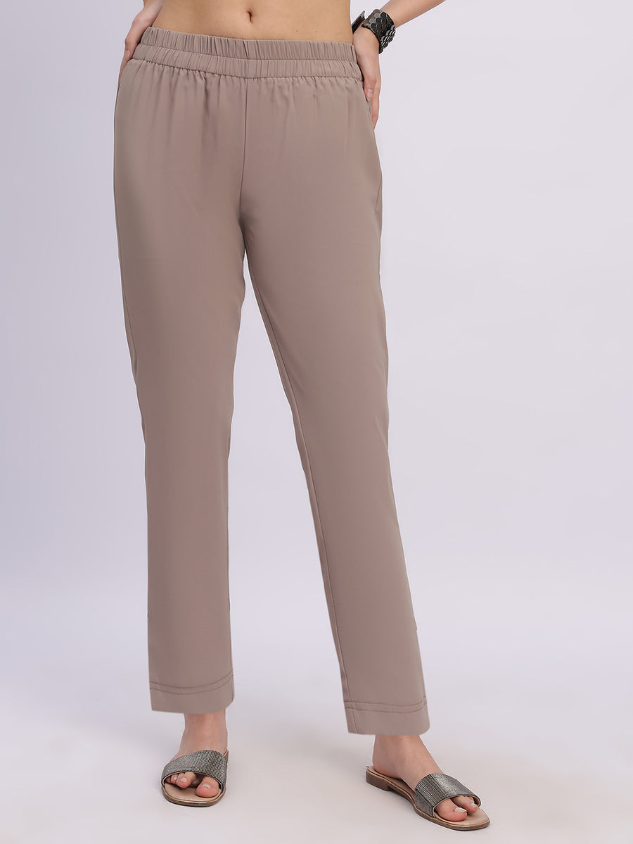 DUSTY BEIGE NARROW LEG TROUSER