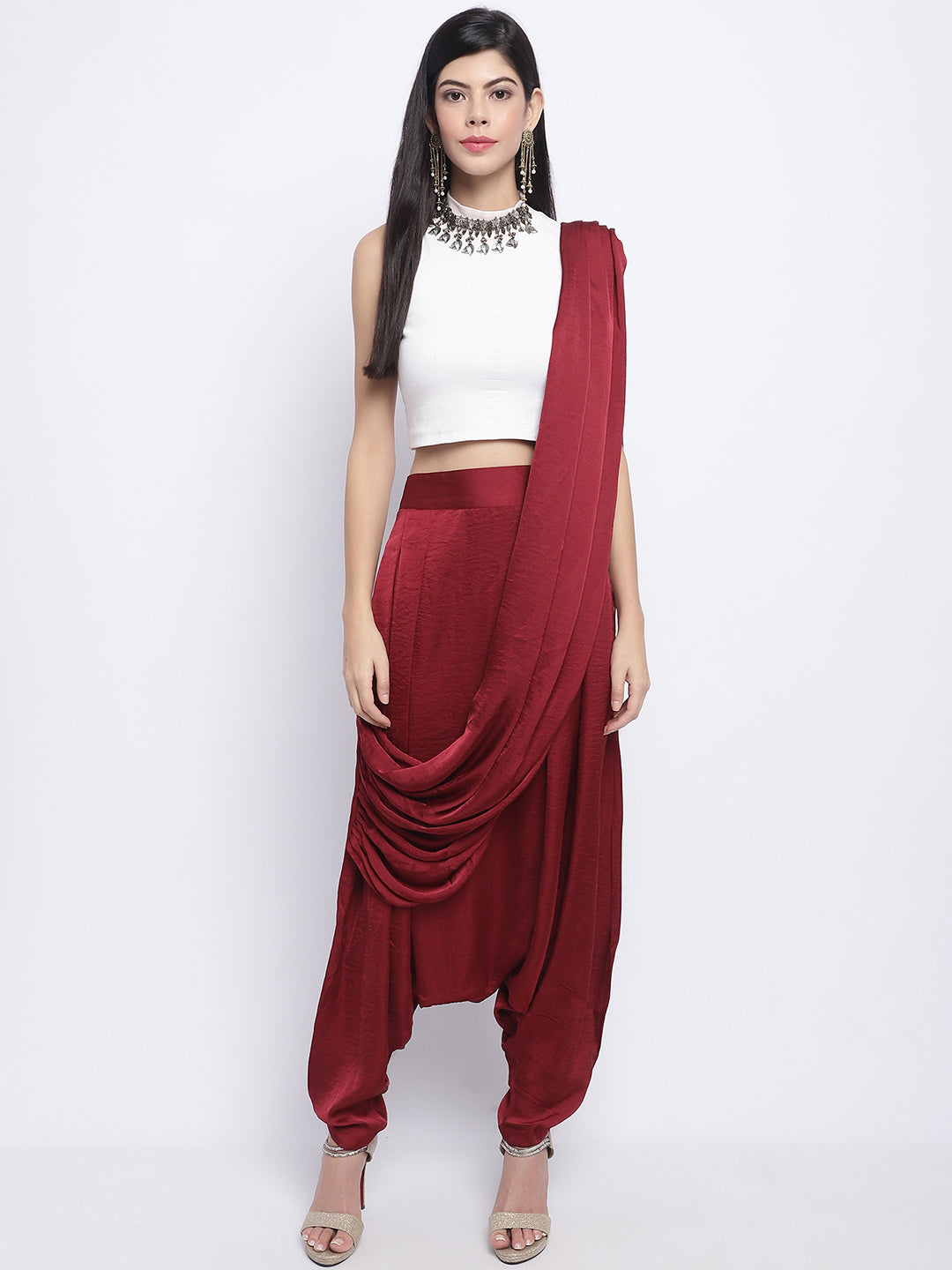 WINE DRAPE DHOTI