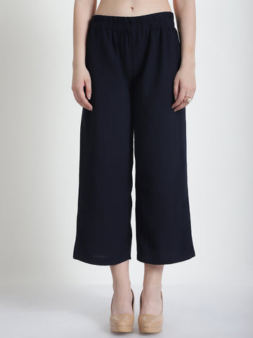 NAVY WIDE LEG TROUSER