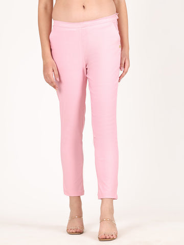 LYCRA BABY PINK SIDE ZIP PANT