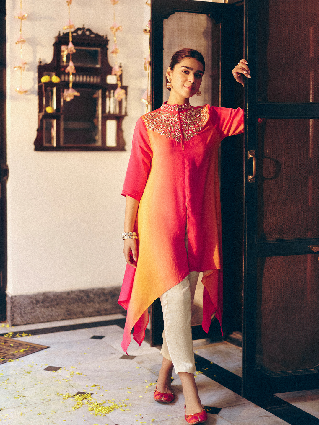 Buy Rani Orange Ombre Navya Tunic Online - Chique