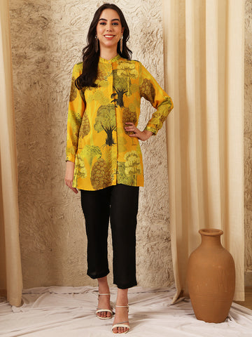 MUSTARD NEEV CONCEAL BUTTON SHIRT