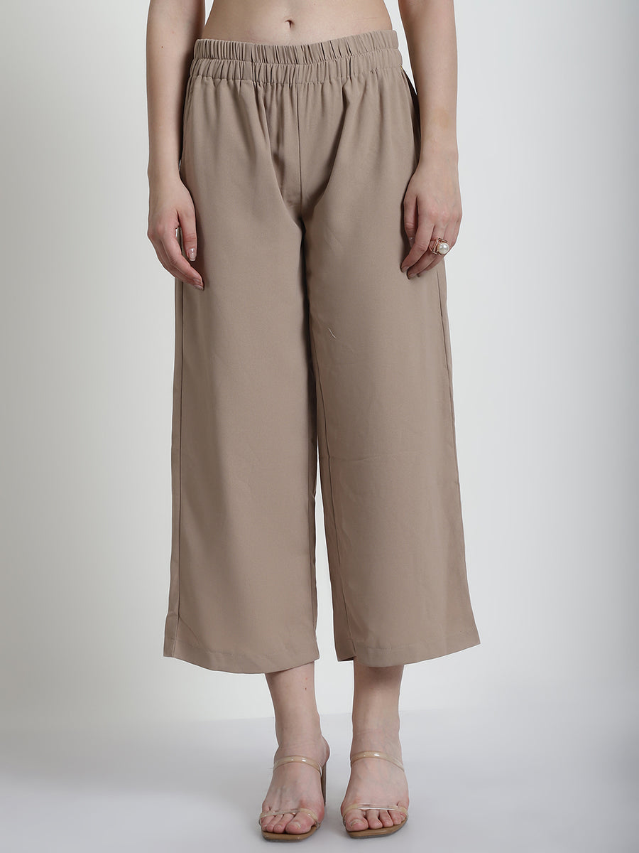 BEIGE WIDE LEG TROUSER