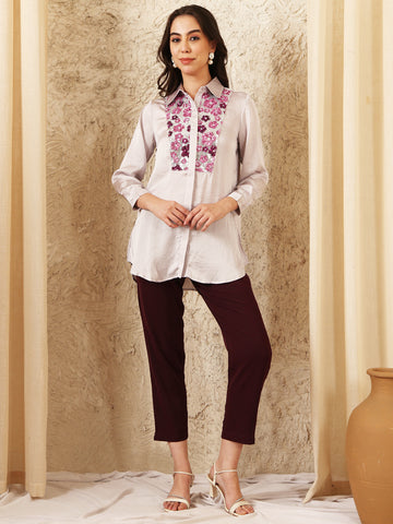 LAVENDER YOKER SHIRT