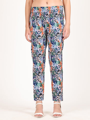 JUNGLE BLUE NARROW LEG TROUSER