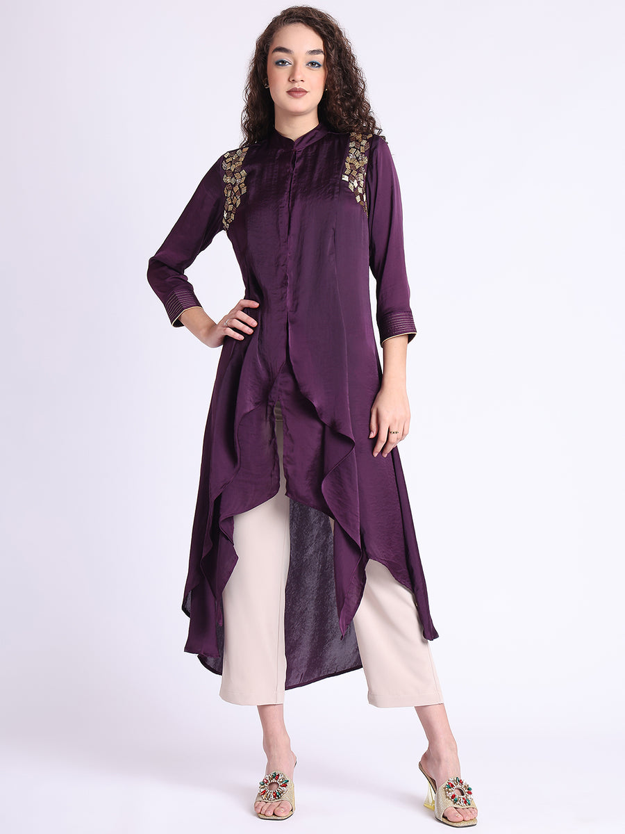 PURPLE TRAPEZIO TUNIC