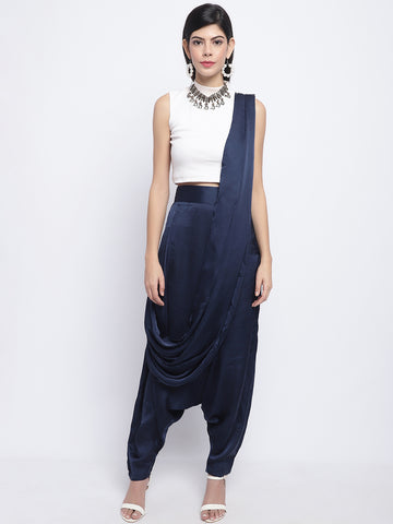 NAVY DRAPE DHOTI