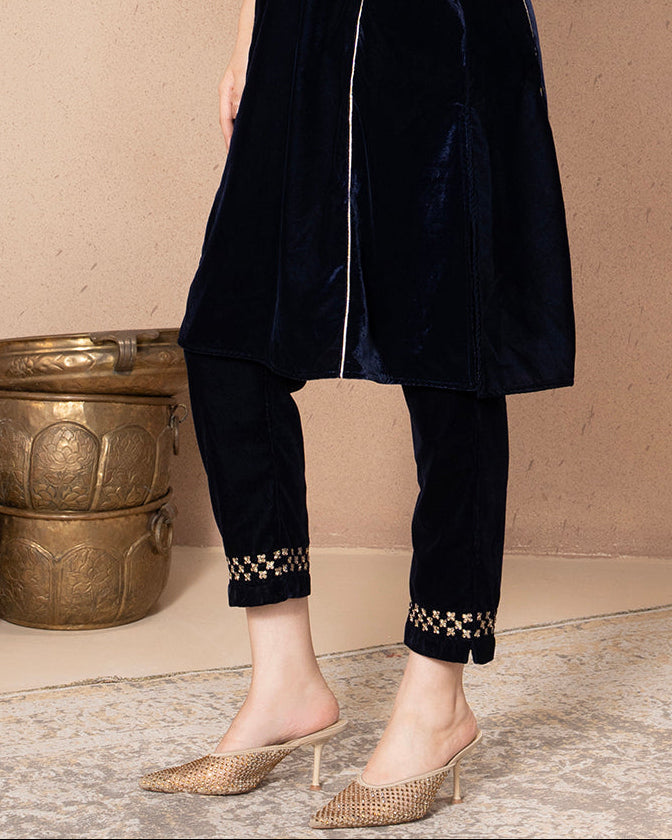 VELVET NAVY KALI TROUSER