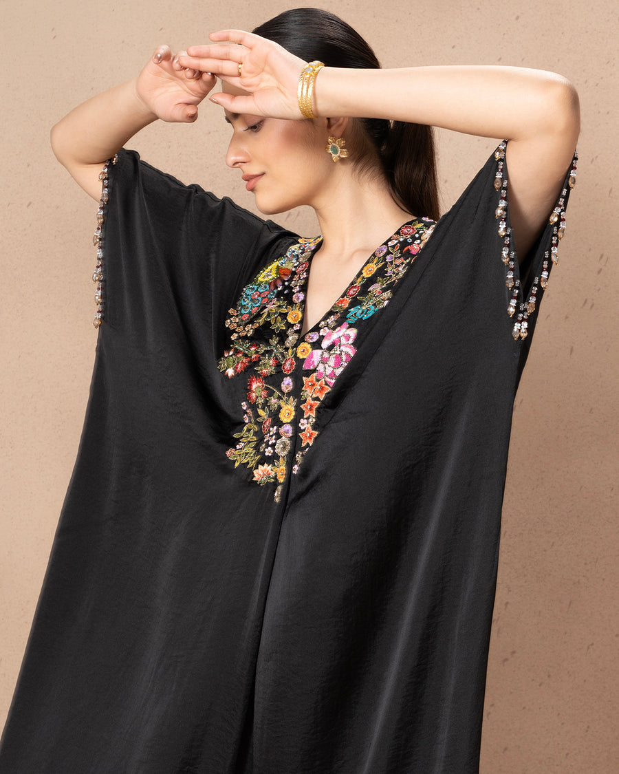 BLACK VELURA DRESS