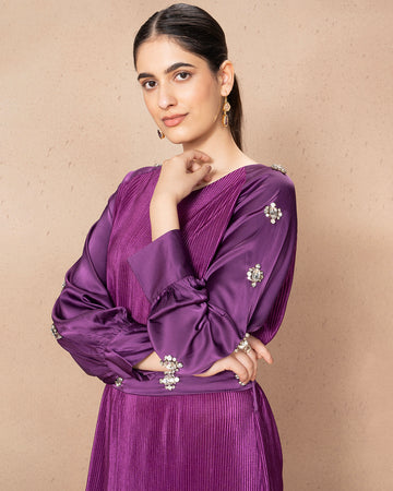 PLUM BANDISH DRESS