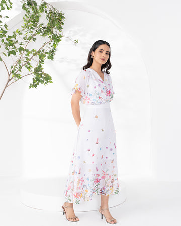 WHITE YASMIN OSCAR DRESS