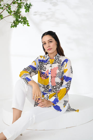 YELLOW AVANT COLLARED BUTTON DOWN SHIRT