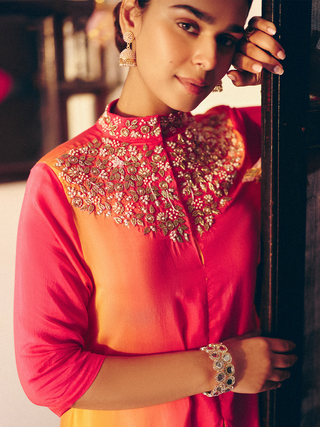 Buy Rani Orange Ombre Navya Tunic Online - Chique