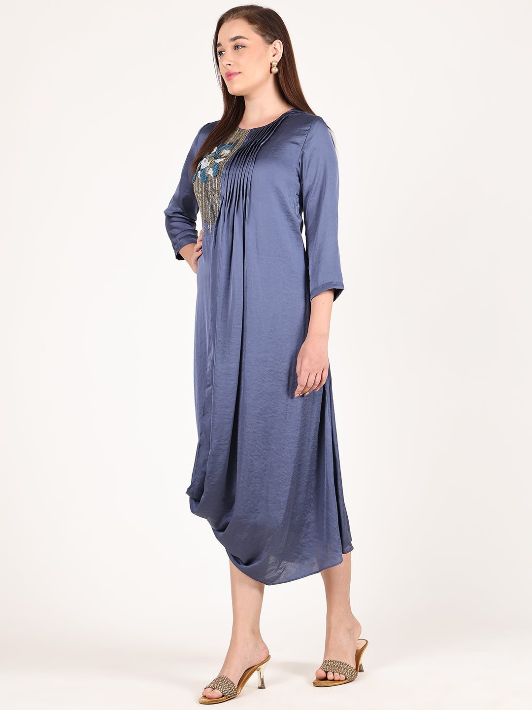 SOLID INDIGO MATILDA DRESS