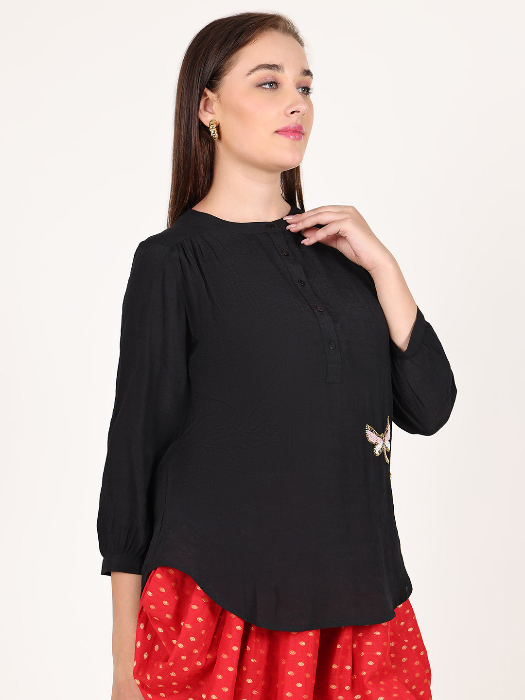 Black Butterfly Effect Mesh Shirt