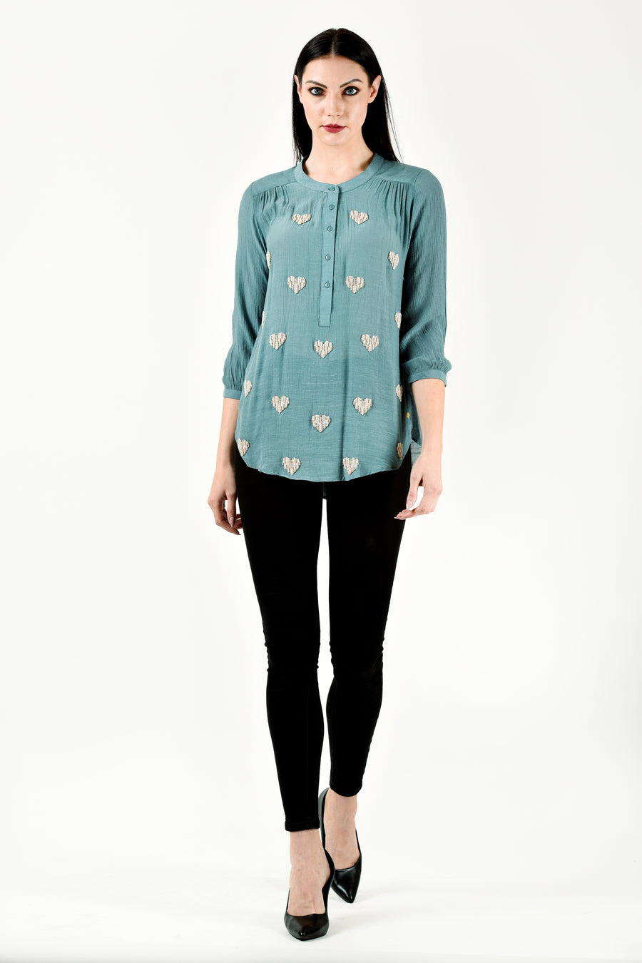 Solid Turquoise Heartbeat Shirt