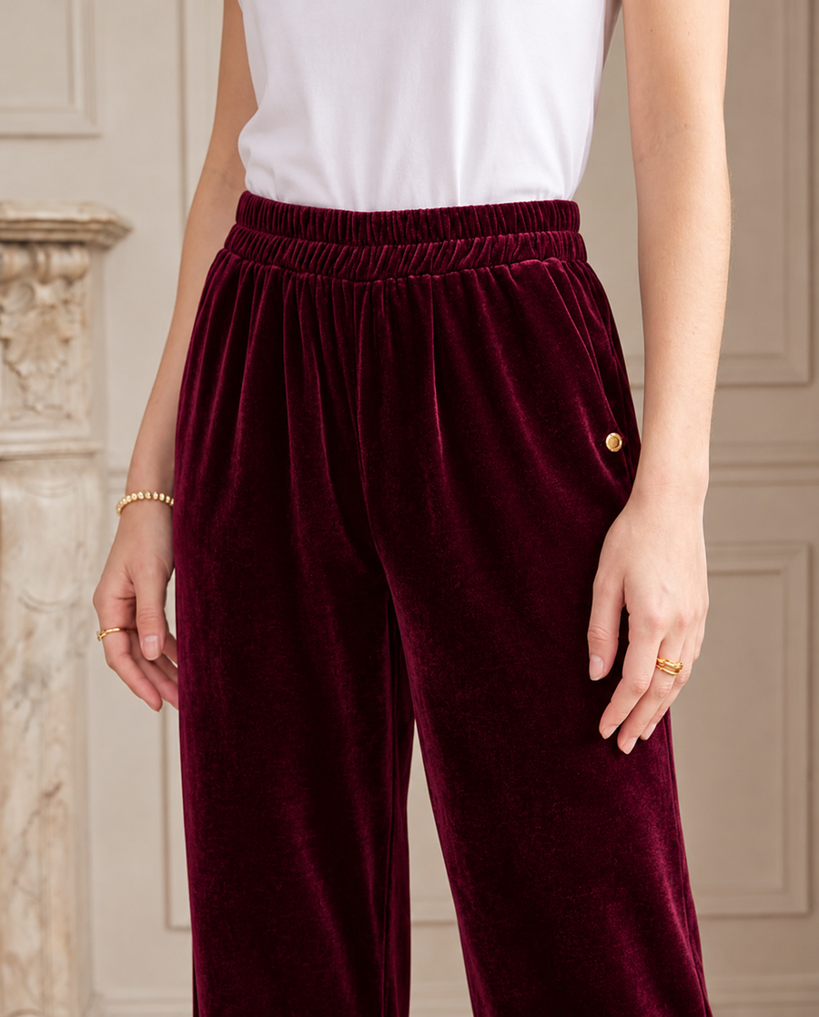 VELVET WINE TAKA PANTS
