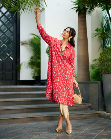 RED PANAG AARNA TUNIC