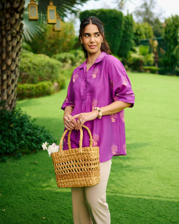 PURPLE INDIANA ZOE SHIRT