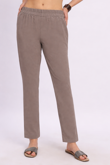 FIREWOOD BROWN NARROW LEG TROUSER