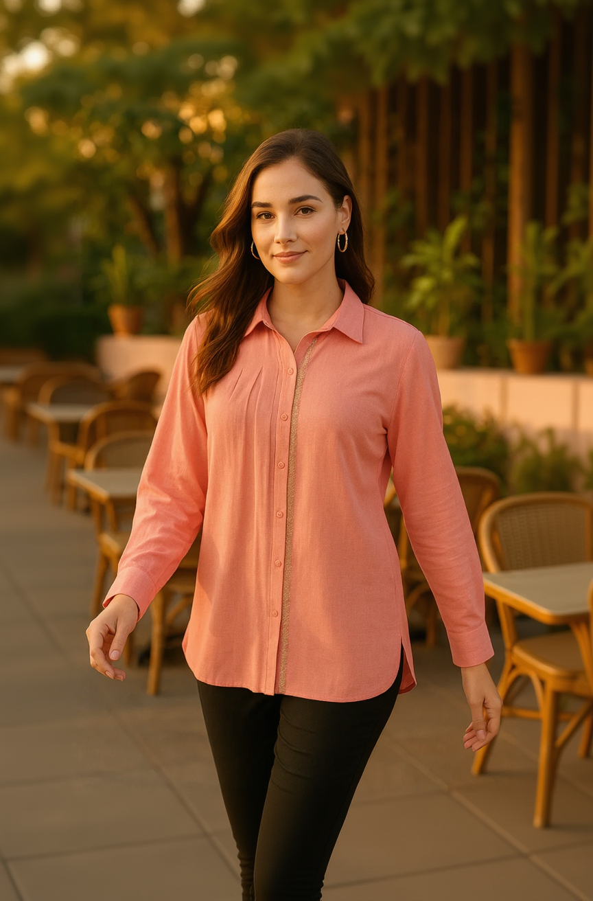 PEACH ROLLER SHIRT