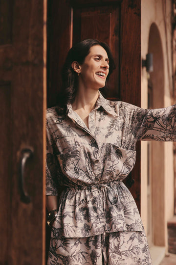 BEIGE ASIAN COUNTRYSIDE PALOMA DRESS