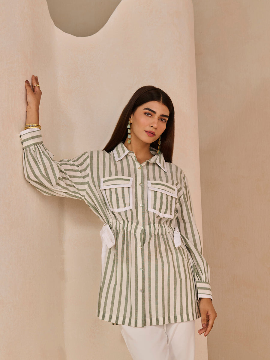 OLIVE MIDI SHIRT