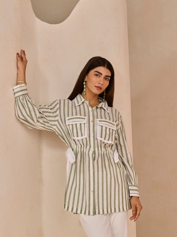 OLIVE MIDI SHIRT