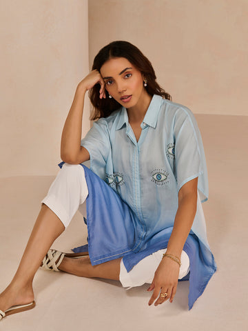 OMBRE BLUE EVIL TAROL SHIRT