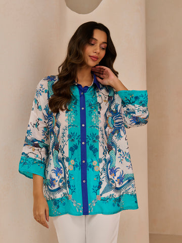 BLUE BUTTONED SHIRT