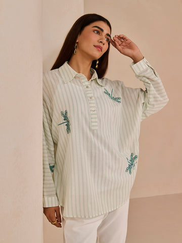 MINT GREEN HATCH SHIRT