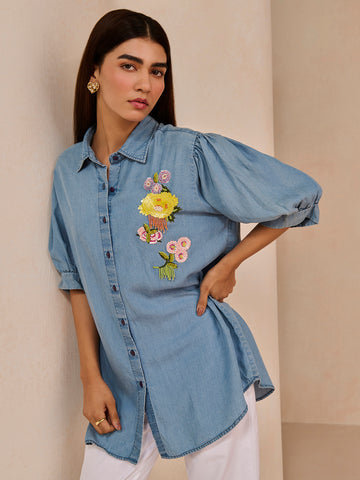 DENIM BLUE MEND SHIRT