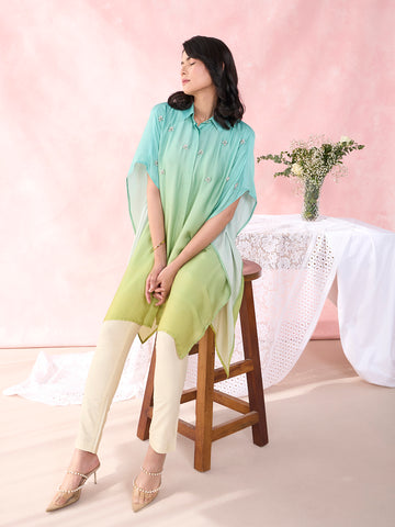 OMBRE BLUE GREEN TAROL SHIRT