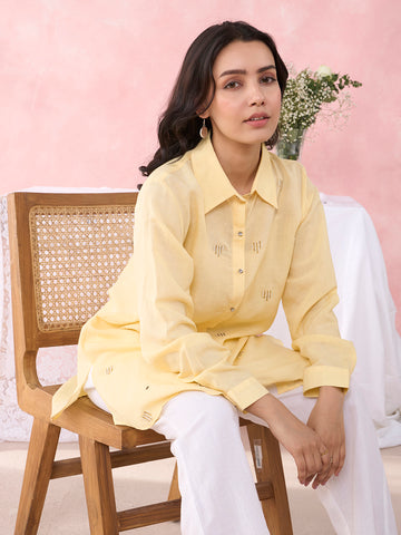 YELLOW HEART CRYSTALLINE SHIRT