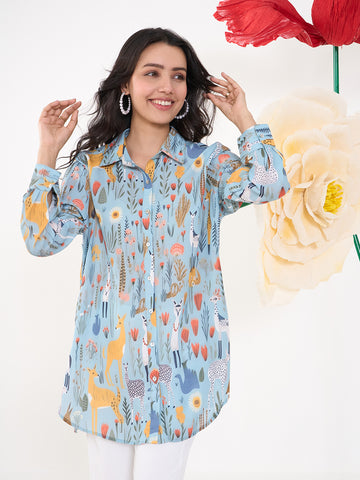 GREEN GLAMA COLLARED BUTTON DOWN SHIRT