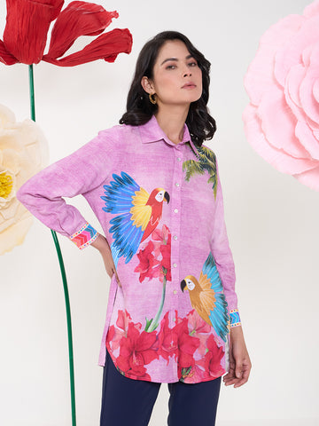 PINK RUFUS COLLARED BUTTON DOWN SHIRT