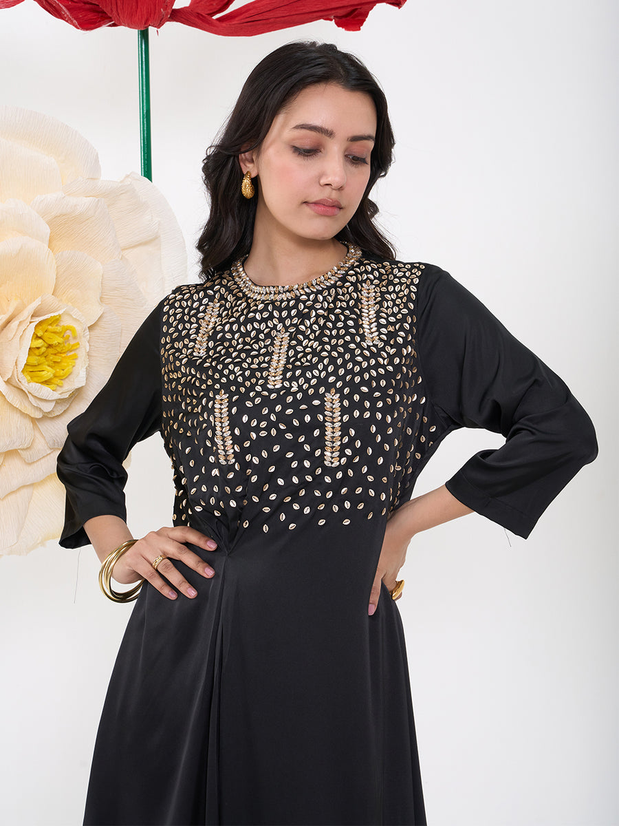 BLACK STARDUST DRESS
