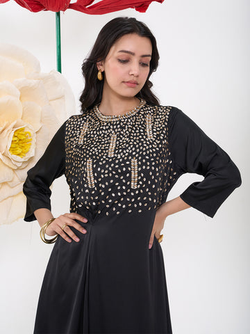 BLACK STARDUST DRESS