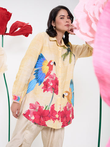 YELLOW RUFUS COLLARED BUTTON DOWN SHIRT