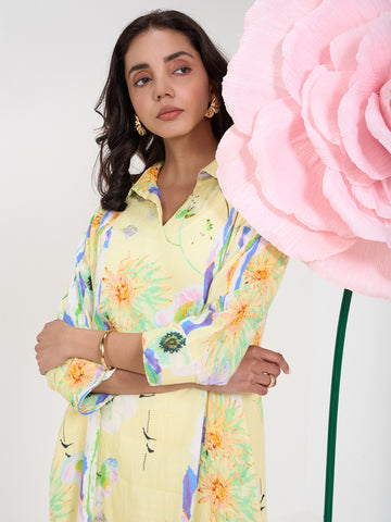 YELLOW FOLIAGE LEMON AARIA TUNIC