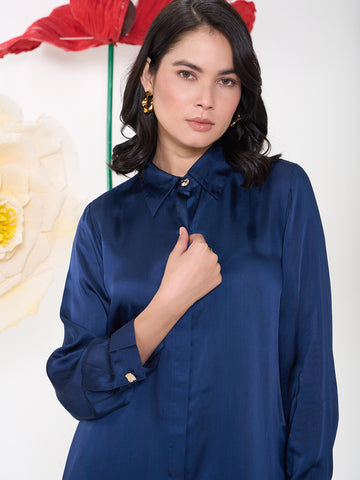 NAVY HIKE CRYSTALLINE SHIRT