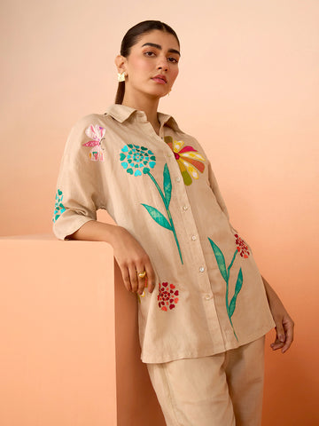 BEIGE ZURIE PETRA SHIRT