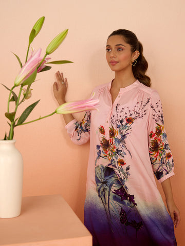 PINK MARINA GATHER TUNIC